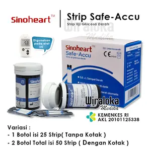 Sinoheart Strip Gula Darah dari Sinocare / Sinoheart Safe-Accu /Strip Glukosa Safe Accu - WIRALOKA MEDIKA
