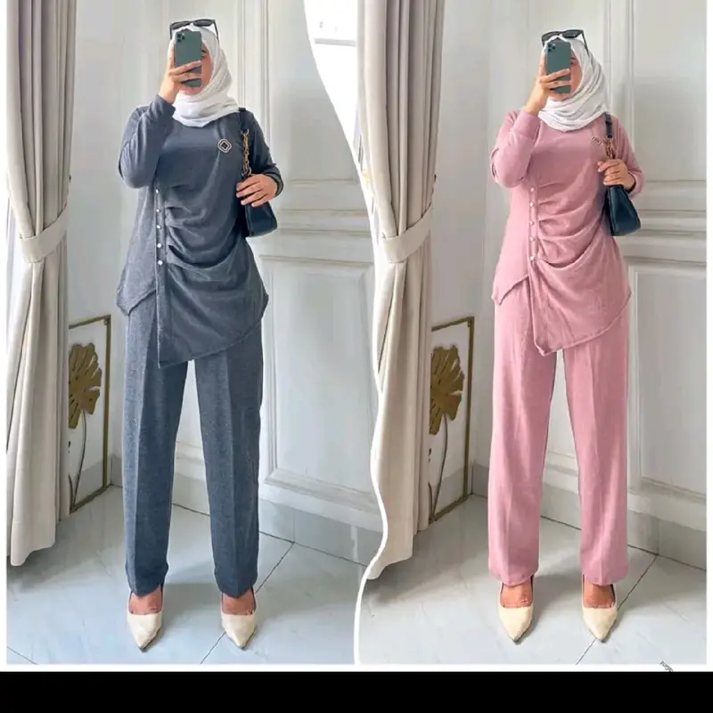 Setcel Seruni - Setcek Knit - Setelan knit - Setelan Wanita Murah - Baju lebaran 2