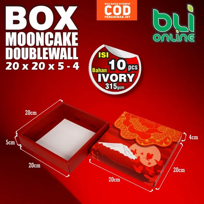 Box Mooncake 20 x 20 x 5 / Kotak Kue Bulan / Box Hampers / Dus Pudding / Box cake / Kardus Kue 1