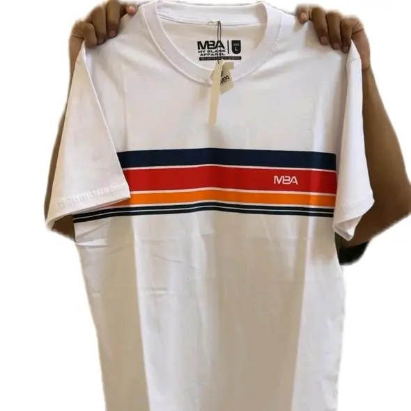 Buy 1 Get 1 Free(Dapat 2 Kaos)Pakaian Kaos Pria Wanita Dewasa MBA My Blank Apparel 100% Cotton 24s Edisi Motif Garis Salur Casual Formal. Baju Pria dan Wanita Dewasa -  Atasan Santai  Standar Lengan Pendek Distro Keren Katun Lembut Nyaman Panjang 4
