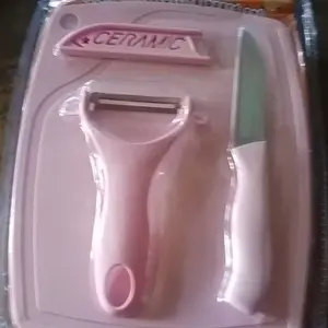 (MK) Pisau Set Stainless 3 In 1 Talenan Knife Set Peeler Buah Ceramic Fruit Knife pisa  u murah set  pisau Kitchenware