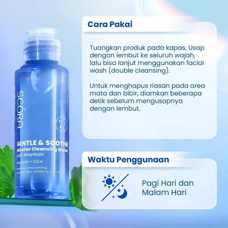 SCORA Gentle & Soothe Micellar Cleansing Water 100 ML |Penghapus Make Up | Pembersih Wajah 1