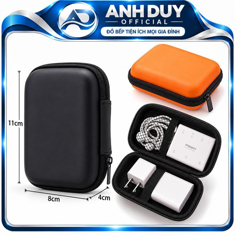 Hộp Đựng Chống sốc Tai Nghe - Cáp Sạc, Dây Sạc - Củ Sạc - USB Phụ Kiện