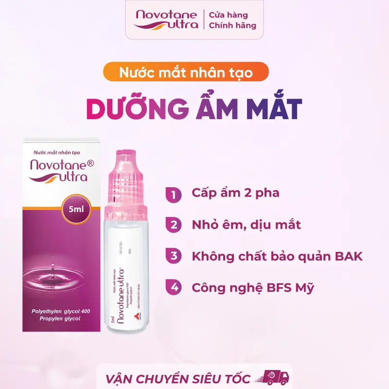 Nước nhỏ mắt nhân tạo dưỡng ẩm mắt Novotane Ultra(Lọ 5ml) thuốc  nhỏ nước  mắt