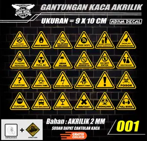 VARIASI GANTUNGAN KACA AKRILIK SEGITIGA SIGNAGE - 001 SGTG Acrylic Buah Buah