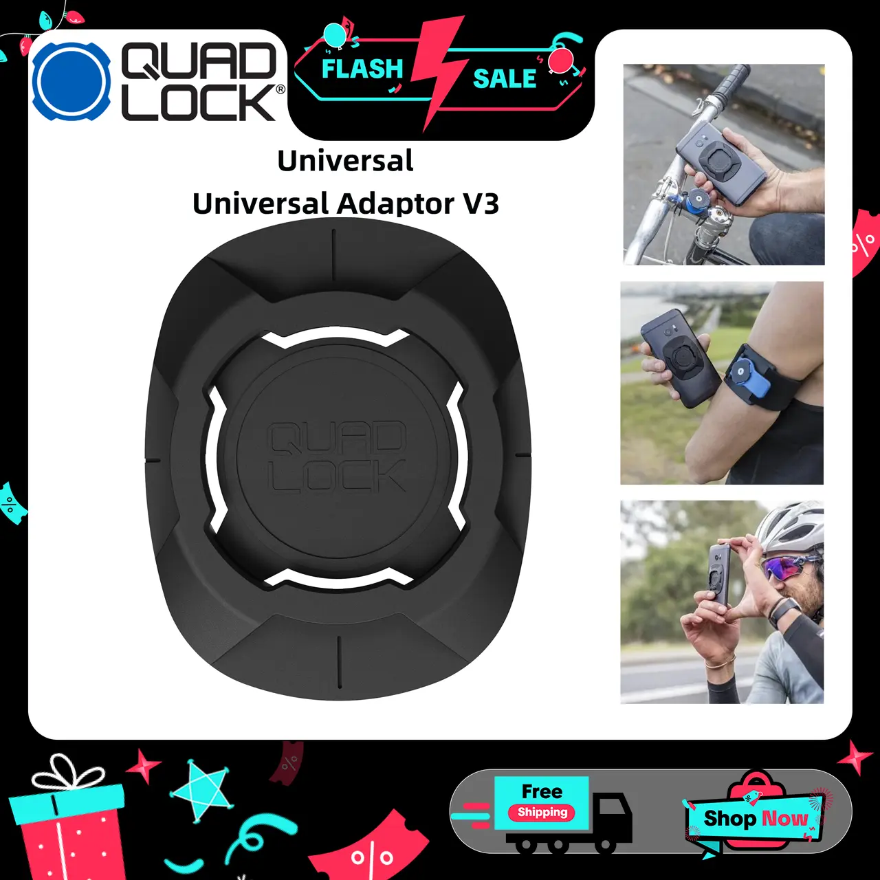 QL MAG Universal Adaptor for Phones Cases Bike Computer Mount Secure Locking Mechanism