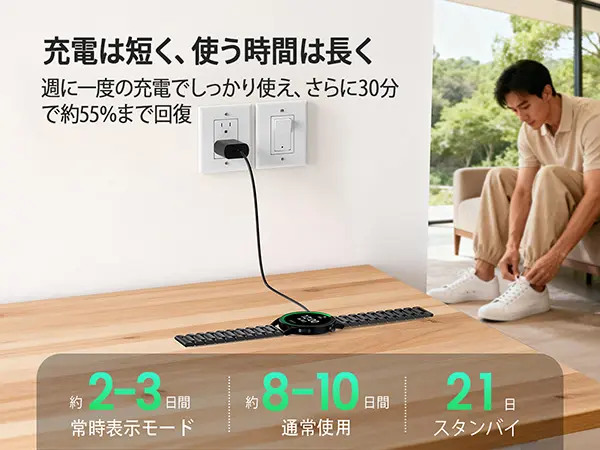 大人気【2026最新・第3世代】スマートウォッチ Chat GPT FOSMET QS40 iPhone アンドロイド対応 Smart Watch 丸型 メンズ 10日間のバッテリー持ち 常時表示 AI文字盤 1.43インチ AMOLEDディスプレイ サファイアガラス搭載 通知や通話機能付き自動運動検知 3ATM防水 付属ベルト2本