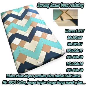 Sarung Kasur Busa Resleting Bahan Katun Polimicro 100% Cotton Sprei Resleting Ukuran 80x200x15 90x200x15 100x200x15 120x200x20 140x200x20 160x200x20 180x200x20