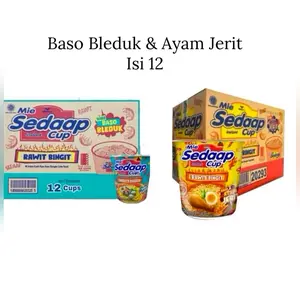 Mie Sedaap Cup rawit bingit Baso Bleduk & Ayam Jerit isi 12
