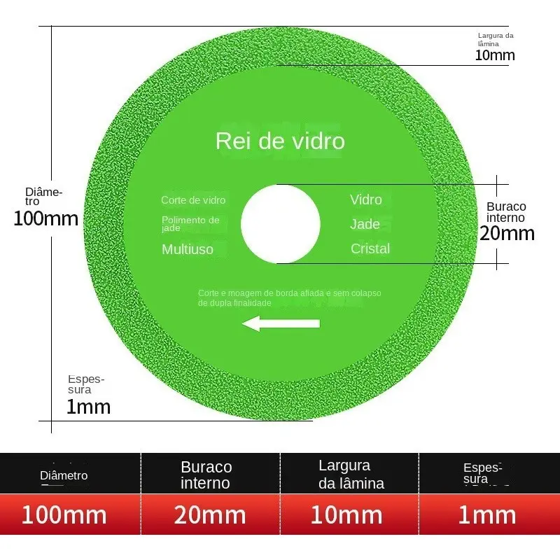 Kit 5  Disco De Diamante Corte De Vidro Polimento Lâmina Fina 1015mm