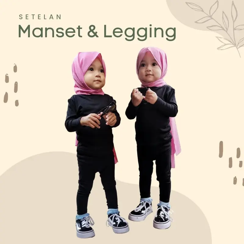Setelan Baju Manset dan Celana Legging Lulukids Anak Perempuan Elastis dan Lembut Berusia 1-12 Tahun - Fashion 0