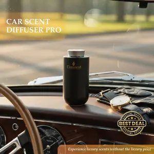 Elenscent Car Scenting Diffuser Pro Premium Pengharum Untuk Ruang Mobil USB C Recharge Metal Solid