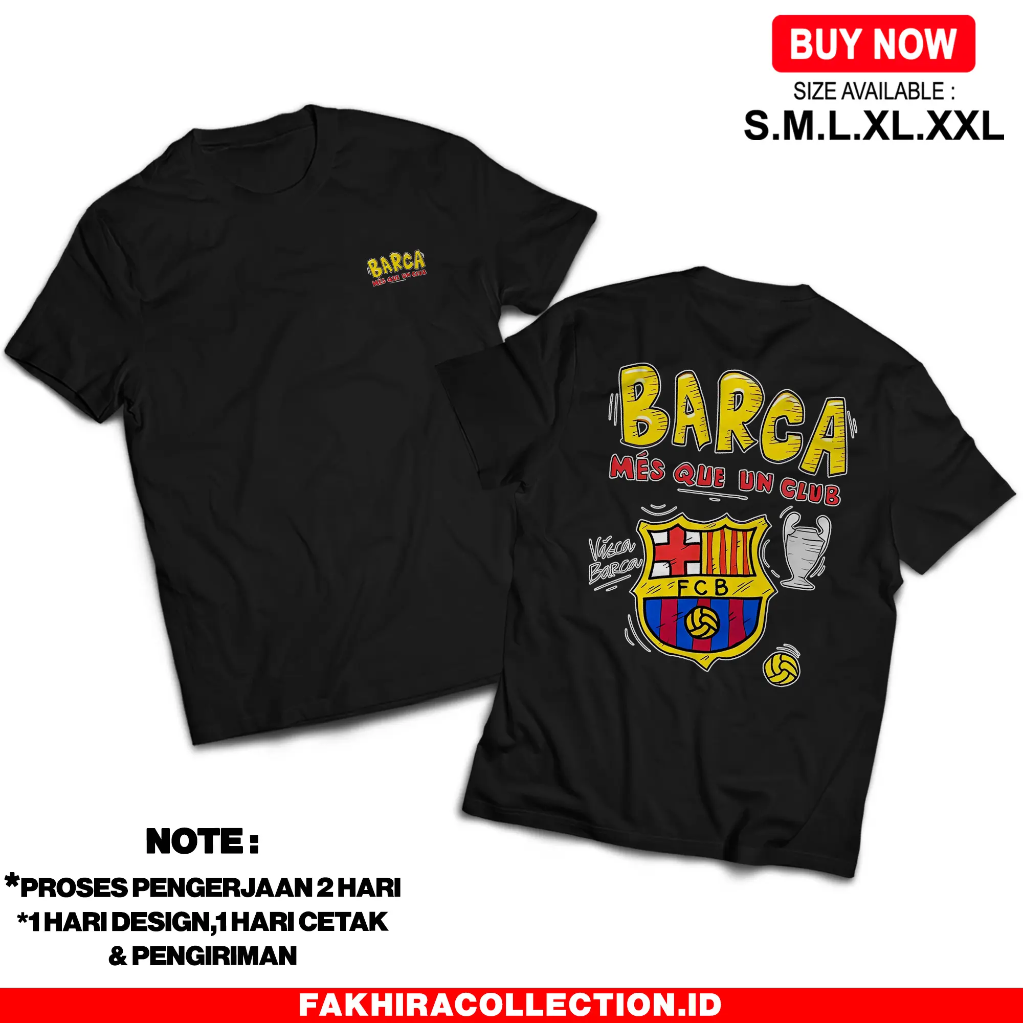Kaos Visca Barca Mes Que Un Club - Baju Supporter Bola - Nyaman dan adem Unisex