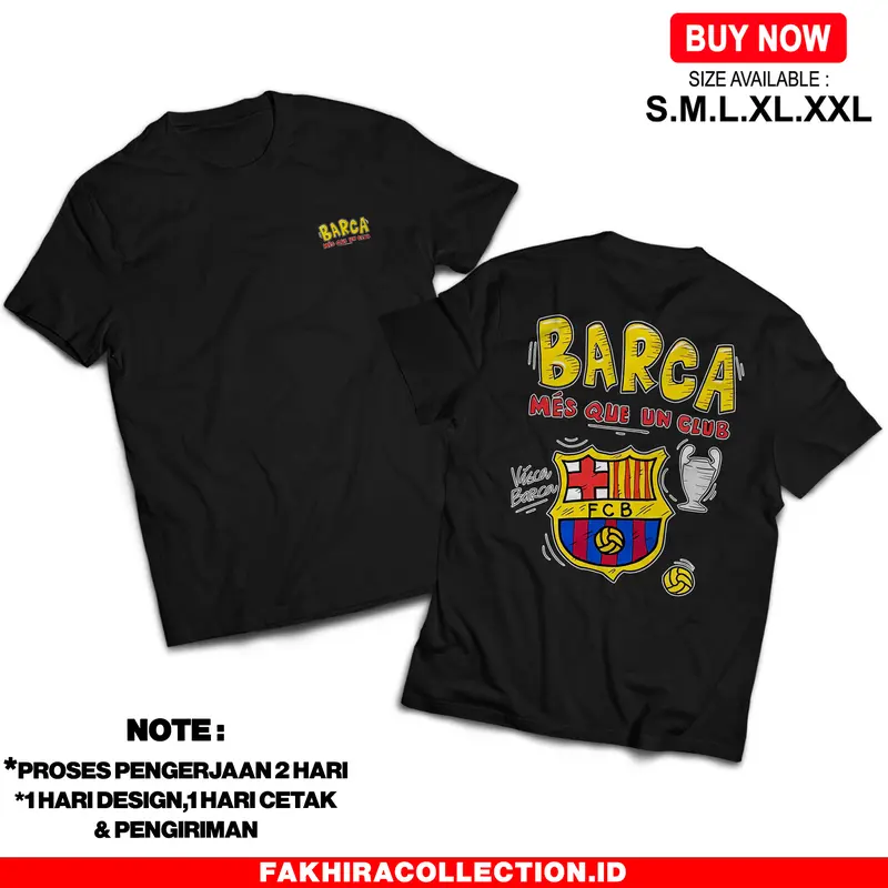 Kaos Visca Barca Mes Que Un Club - Baju Supporter Bola - Nyaman dan adem Unisex 0
