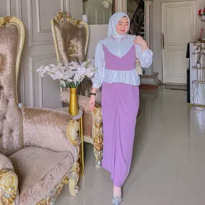 {RHS} Maudia gamis crinkle sutra // gamis payet crinkle // gamis daily outer