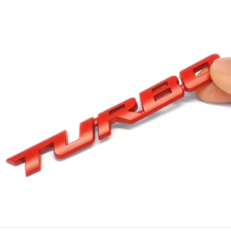 Emblem full logam tulisan turbo mobil/motor Car Kendaraan 4