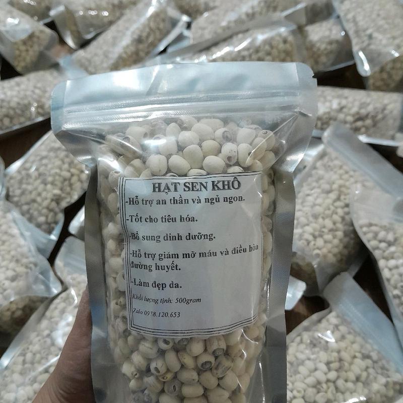 500gram Hạt sen khô Huế loại ngon thơm bở - giúp ngủ ngon nấu chè nấu sữa ăn dặm cho bé