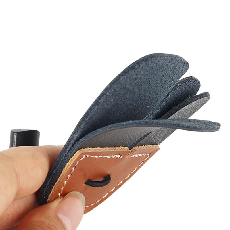 Product Introduction of Double-deck Leather Archery Finger Guard Protection Glove Tab Protector Shooting Pad Bow E0L0 28