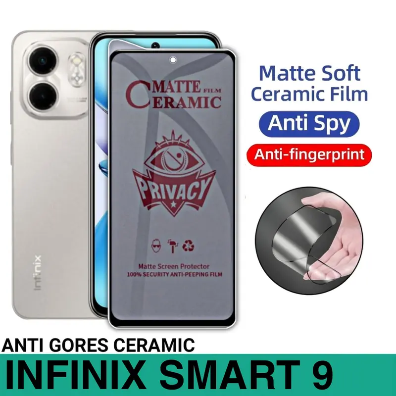 Anti Gores Ceramic Matte Untuk Infinix Smart 9 Privacy Anti Spy 0