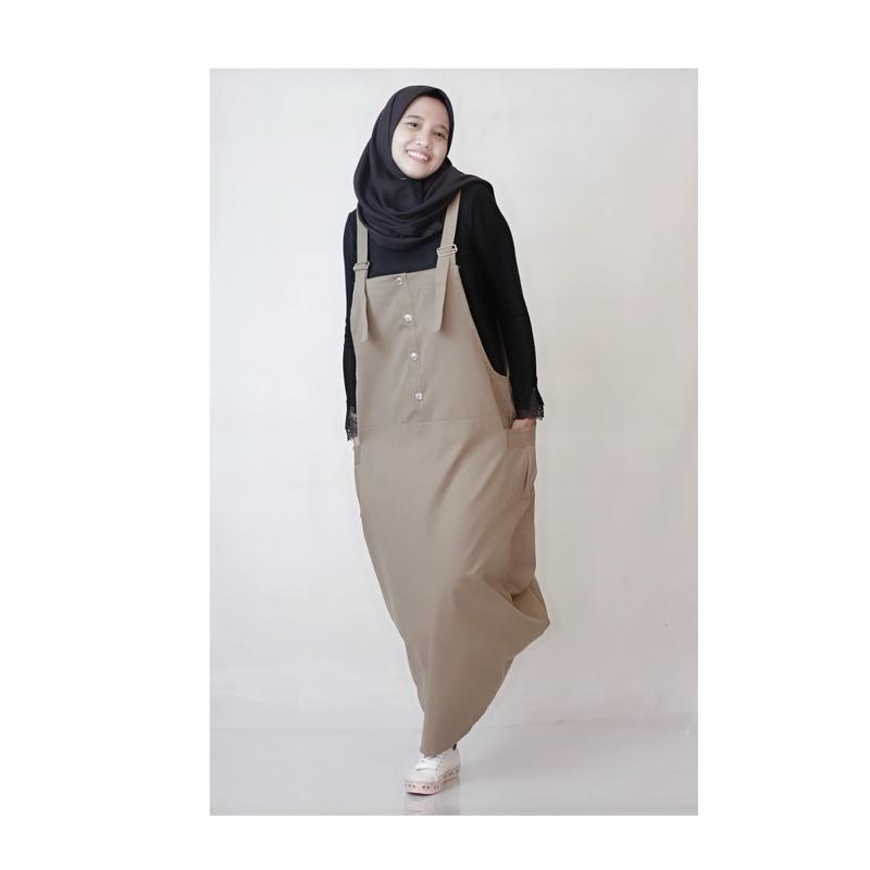 Overall wanita korean style terkini remaja dewasa panjang fashion muslimah 4