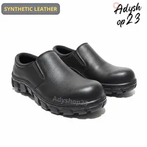 Sepatu Safety Slip On Original Septi Pria Wanita Ujung besi Kitchen termurah berkualtas premium Hitam Flat Kerja Shoes
