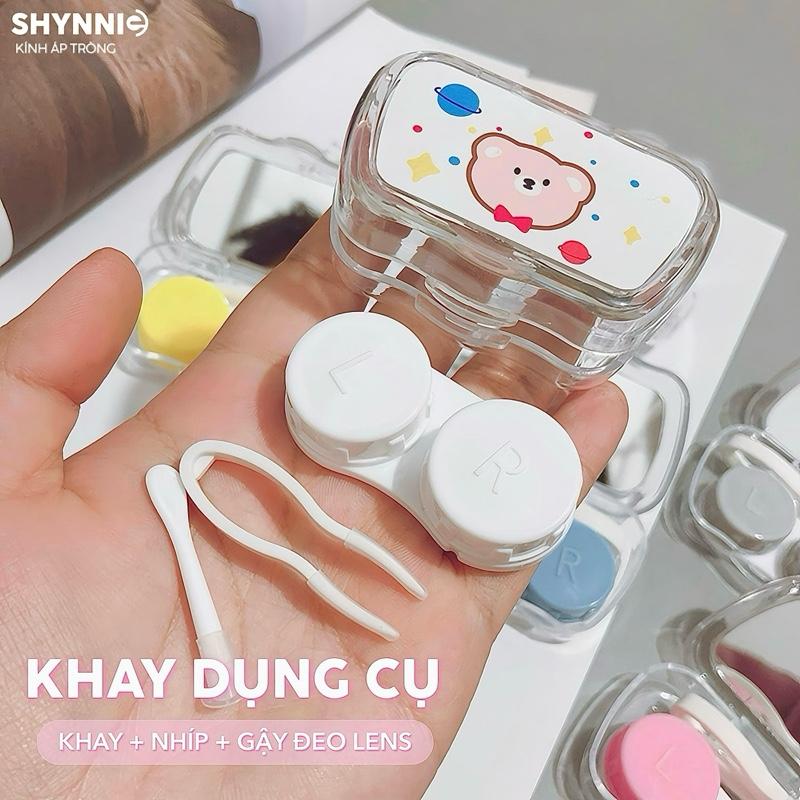  Khay gương LENS full dụng cụ đựng kính áp tròng gồm khay đựng gắp lens gậy đeo lens - SHYNNIE LENS 