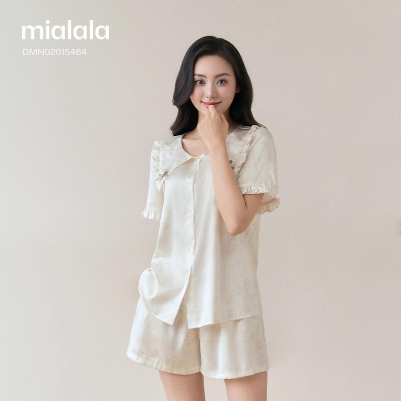 Mialala 5464.1 Đồ Bộ Mặc Nhà Lụa Latin Mềm Mát DMN02015464 Thiết Kế Cổ Sen Đơn Vạt