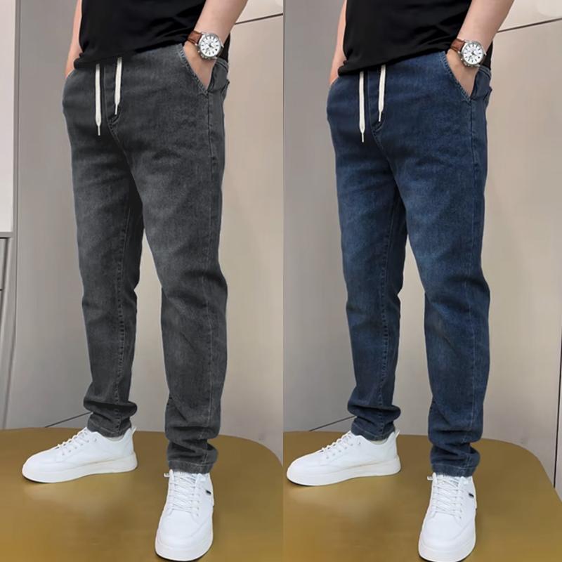 [J09] Quần Jean Nam Ống Côn Co Giãn 4 Chiều Thoải Mái Cạp Chun Dễ Phối Đồ Phong Cách Trẻ Trung Năng Động Màu Xanh Đen