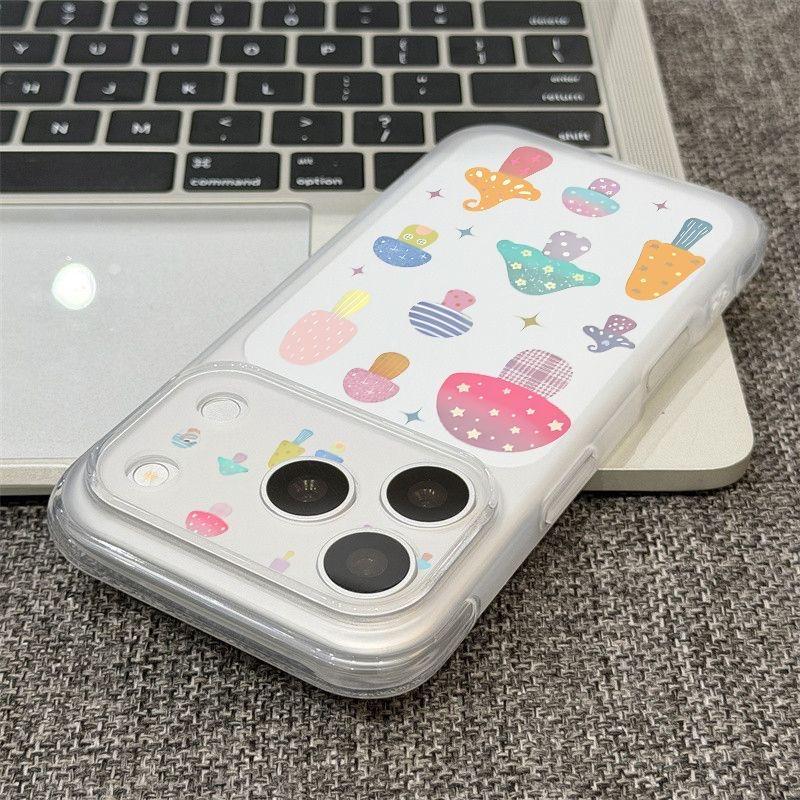 Ốp lưng họa tiết nấm nhiều màu sắc, phù hợp với các mẫu iPhone: 18/17/16, 15/14 Plus, 13/12/11 Pro Max, XS Max (hoạt hình dễ thương), chống sốc, mẫu mới cho 17/18 Pro Max.