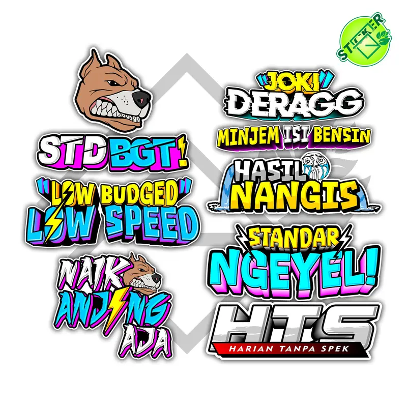 STIKER PACK ISI 8 STANDAR NGEYEL LOW BUDGED LOW SPEED JOKI DERAGG HTS 0