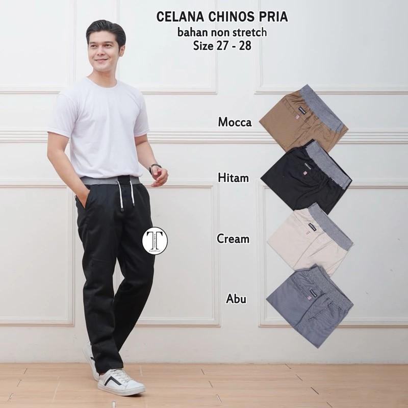 Product Introduction of PROMO 50 RIBU DAPAT 2 PCS CELANA PANJANG CHINO CASUAL STREET PINGGANG KARET Stretch Pria 37