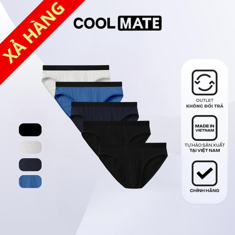 Pack 5 Quần lót nam Brief Cotton Basics, quần sịp nam chất mát, quần sịp tam