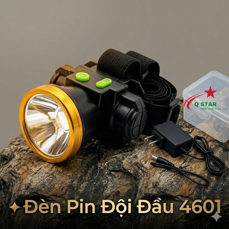Đèn Pin Đội Đầu Mini 4601 Trang Bị 1 Pin 18650 DL 1200mah Sử Dụng Trên 5 Tiếng Kèm Đầy Đủ Phụ Kiện