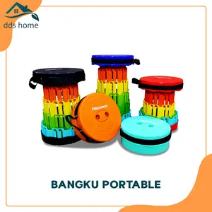 [DDS HOME] Kursi Bulat Portable Seat besi bangku Santai Warna-warni Furniture COD