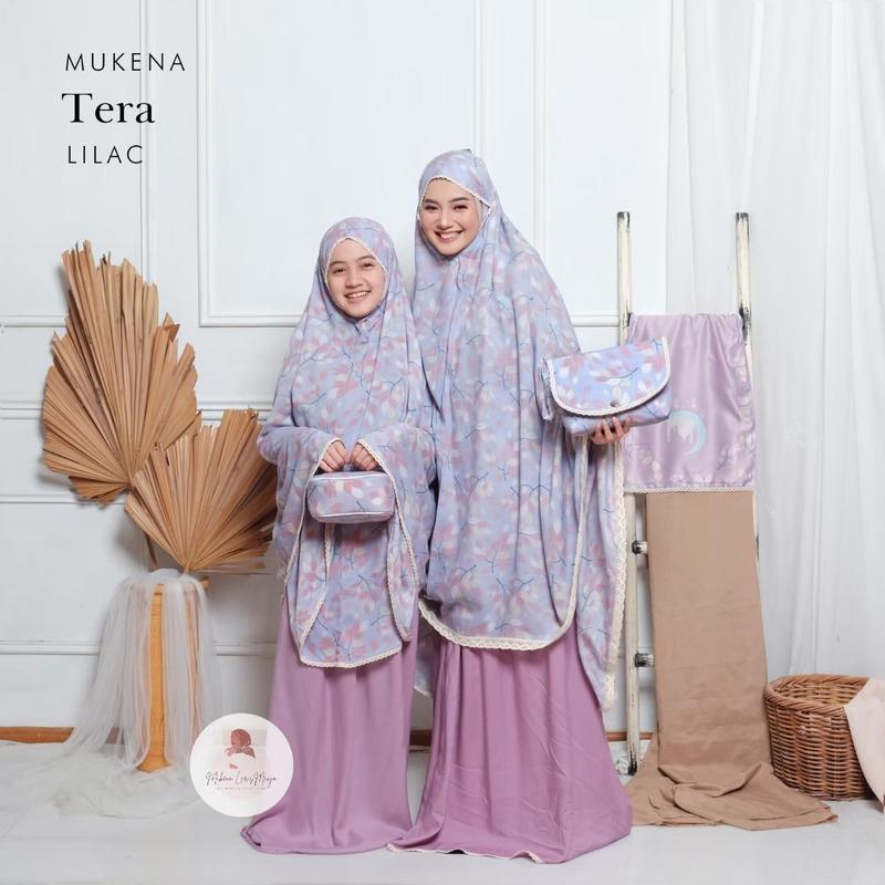 mukena rayon printing tera 2in1 (free tasbih) // cuci gudang last stock 1