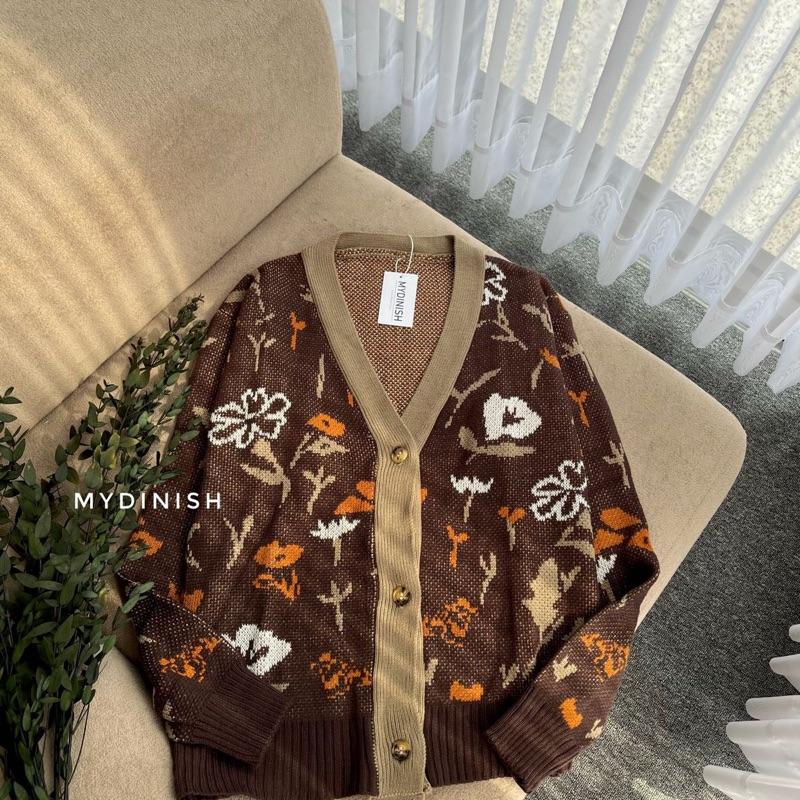Nanami Flower Cardigan Rajut Wanita Motif Bunga 6