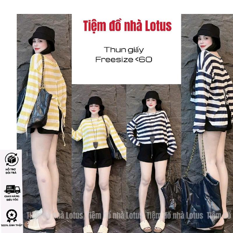 Video SP - Áo Thun Giấy A10 - Croptop Sọc Tay Dài, cột dây sau lưng cực xinh (Tiệm đồ nhà Lotus)