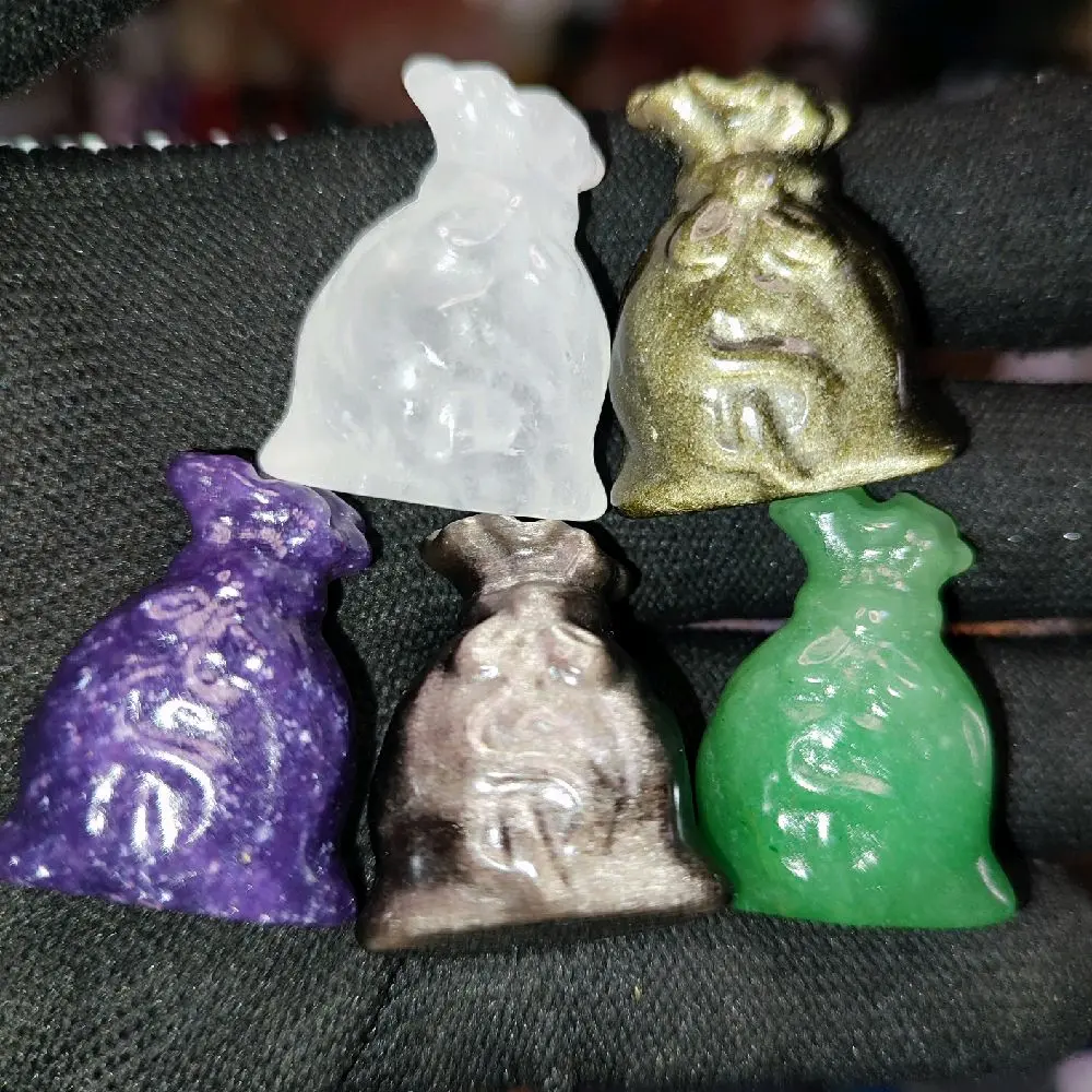 Money Bag Crystal Carving - SOLD PER PIECE