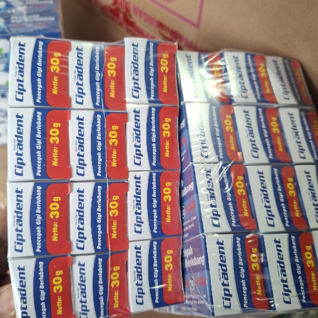 Pasta Gigi Ciptadent 30 gr Isi 1 Lusin (12 Biji) - Varian Biru/Merah/Hijau - Mulut, Gusi Mencerahkan