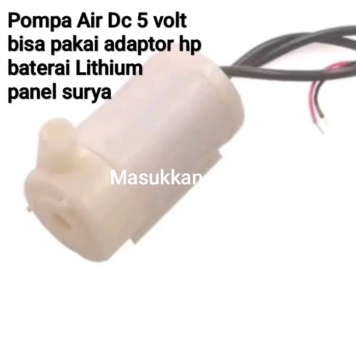 Pompa Air Dc 5 volt bisa pakai adaptor hp dan Baterai Lithium dapat digunakan untuk pompa air aquarium pompa air kolam ikan dll 0