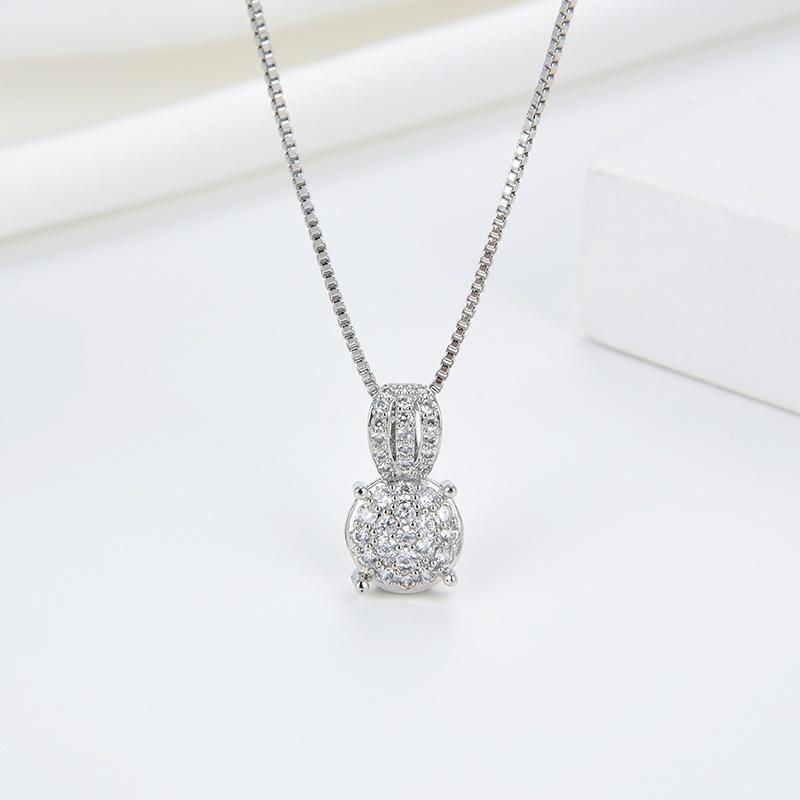 HYL JEWELRY Kalung Titaniun Rantai Emas Putih Perhiasan perak Imitasi 18K 39n 1