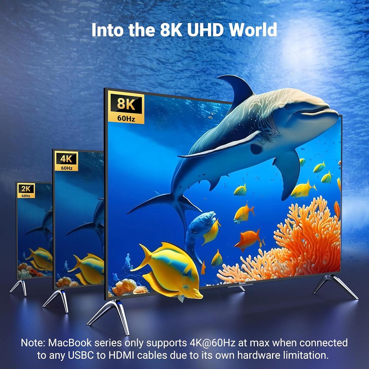 UGREEN Kabel Display USB C to HDMI 2.1 8K60HZ 1m - Black CM565 35596