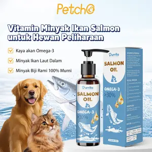 Purrito Salmon Fish Oil Omega 3 Vitamin Bulu Kulit Kucing Anjing Suplemen Nafsu Makan Anti Rontok