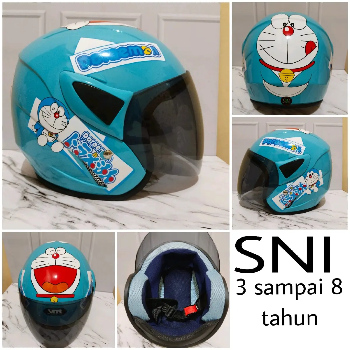 Helm Anak Doraemon dan minions Untuk anak TK dan SD Usia 3,4,5,6,7,8 THN Free packing kardus