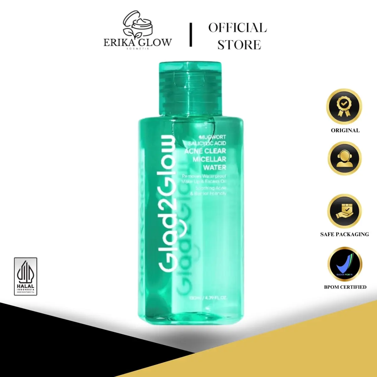 Glad2Glow Mugwort Salicylic Acid Acne Clear Micellar Water 130Ml