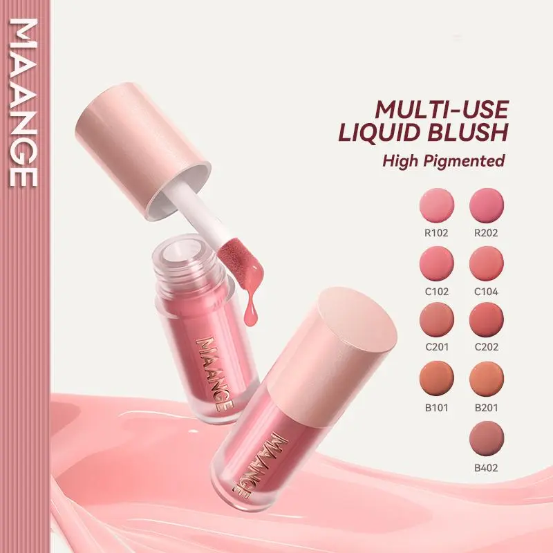【Live Special】MAANGE Liquid Blush Lip & Cheek Tint – Blush Cair Multifungsi untuk Pipi & Bibir, Tekstur Halus, Warna Tahan Lama, Mudah Di-blend, Hasil Natural & Glowing Sepanjang Hari Lasting