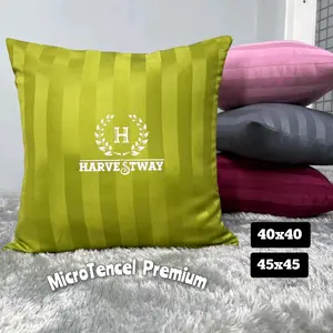 40x40/ 45x45/ 50x50 Sarung Sofa Salur Dobby Mikrotenssel Salur Sarung Bantal Sofa By CV.Harvest Berkah Madani