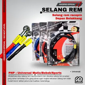 BRAKE HOSE RACEPRO SELANG REM DEPAN BELAKANG RACEPRO UKURAN 24-35-37-40-57 INCH KABEL REM RACEPRO