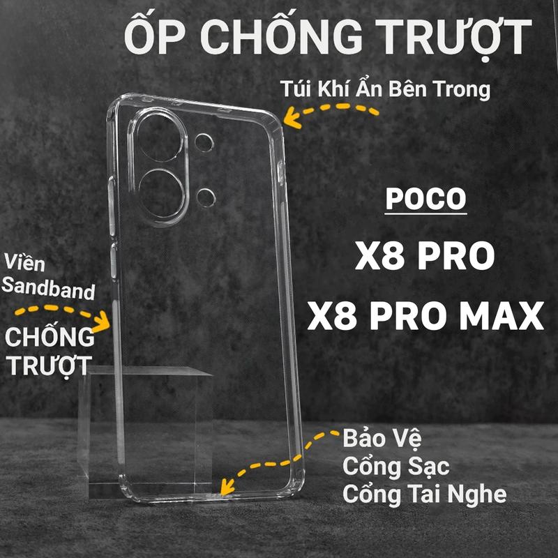 Ốp lưng cho Xiaomi Poco X8 Pro, X8 Pro Max Chống trượt Vỏ dẻo TPU silicon cao…