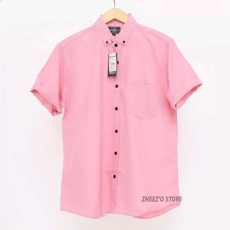 Kemeja Polos Slimfit Pria Dewasa Lengan Pendek Size M Sampai XXXL Baju Casual Formal Katun 2